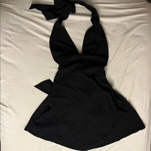 Black Halter Neck Mini Dress
